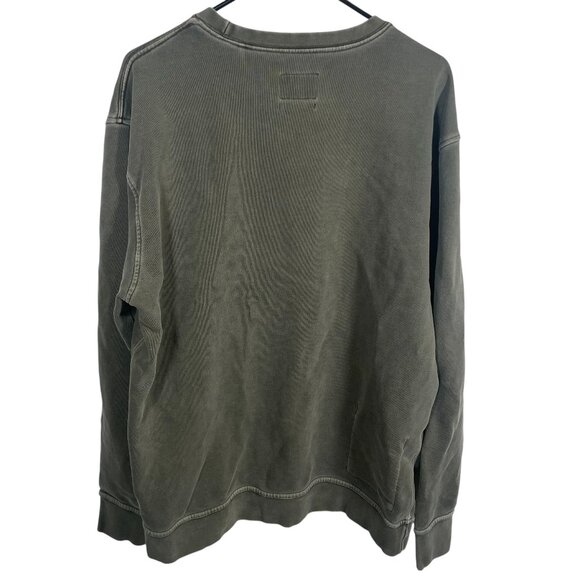 Prana Pullover Sweatshirt Mens Size 2XL Gray Green Inner Pocket Heavy Crewneck - Picture 7 of 7